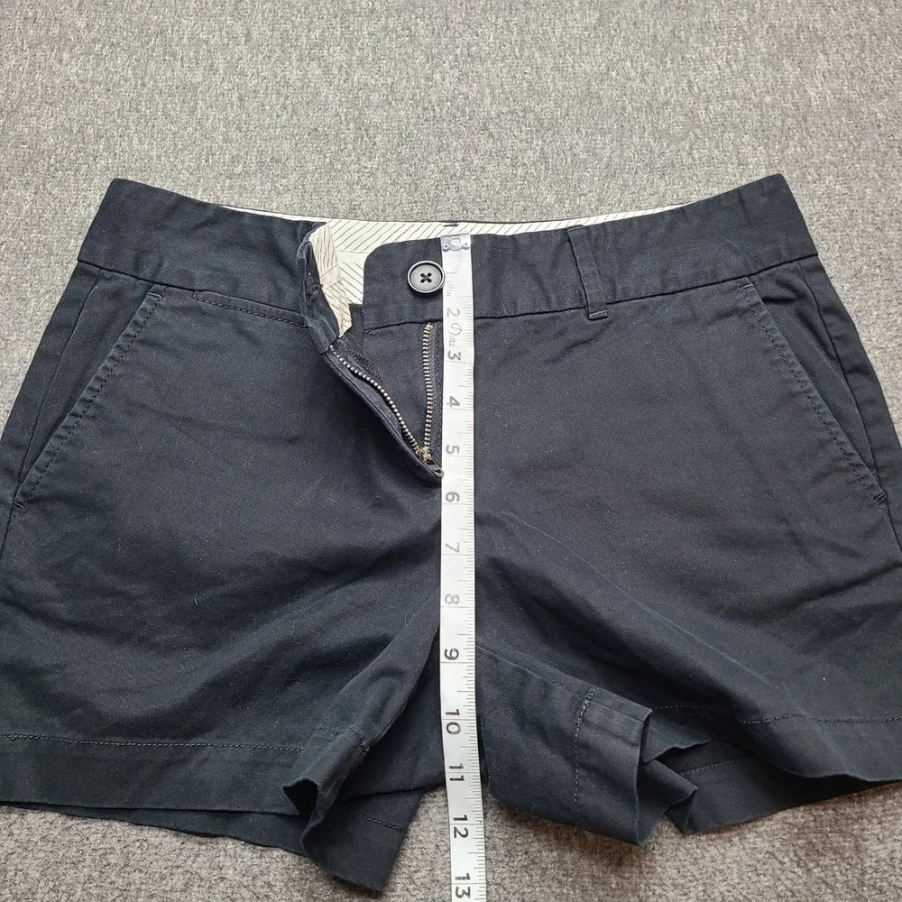 Ann Taylor LOFT Chino Shorts Womens 2 Black Excellent Cotton Mid Rise 4in Inseam